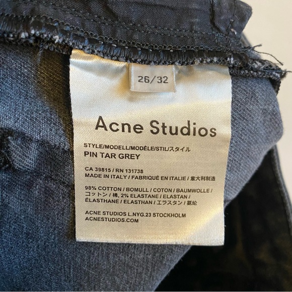 ACNE STUDIOS Pin Tar Straight Leg Gray Jeans - Picture 4 of 12